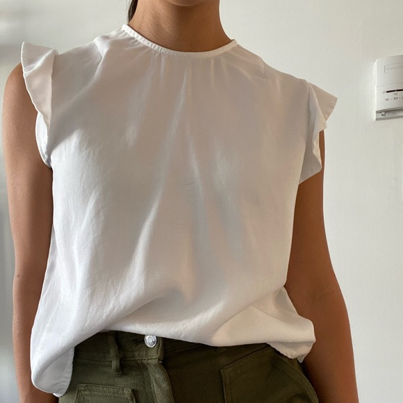Libertine White Ruffle Cap Sleeve Top - Picture 3 of 6